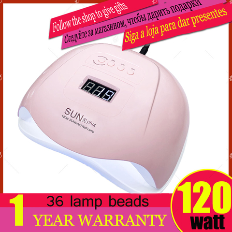 Lampe UV SUN Xplus 120W, pour ongles lampe LED pour ongles 30/60/90S, séchage de tous les gels vernis à 36LED, lumière solaire, lampe de glace infrarouge ► Photo 1/6