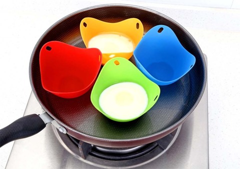 Meijuner 4 pièces/8 pièces/12 pièces/16 pièces Silicone oeuf braconnier pochage dosettes Pan moule cuisine outil de cuisson accessoires ► Photo 1/6