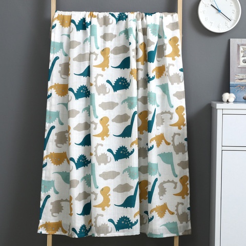 Nouveau-né Swaddle couverture bébé deux couches mousseline 100% coton 110*120cm doux nouveau-né bain gaze écharpe pour bébé sac de nuit poussette couverture ► Photo 1/6