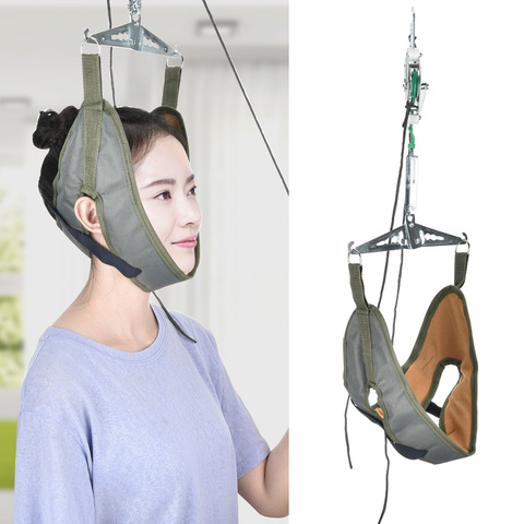 Dispositif de Traction cervicale suspendue, dispositif de Correction réglable du cou, extensible à la maison sur la porte, pour soulager les douleurs ► Photo 1/6