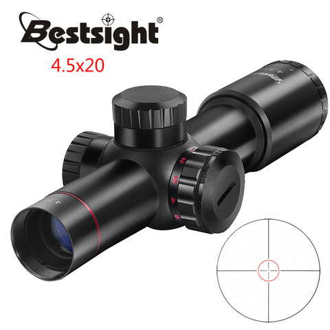 Bestsight, objectif optique Compact 4.5x20, AK74 AK47 AR15, fusil de chasse, lunette illuminée rouge Mil Dot, lunette de Sniper, chasse à l'air ► Photo 1/6