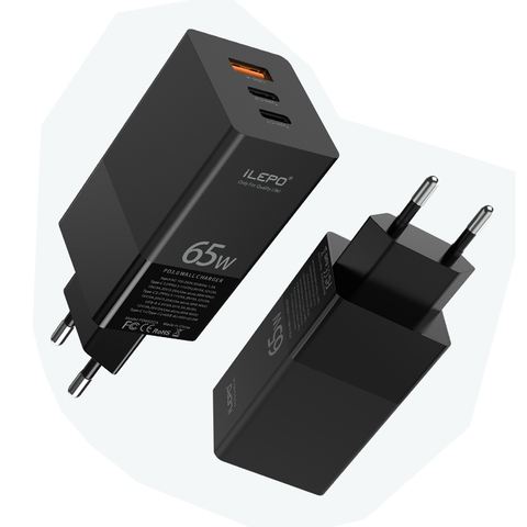 ILEPO – chargeur GAN 65W USB C 65W a60 W, Charge rapide pour Macbook Pro iPhone12 11 3.0 QC3.0 PPS SCP AFC Type C ► Photo 1/6