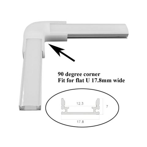 Profilés en Aluminium de connecteurs d'angle de V porte chaîne blanc laiteux en plastique de 90 degrés 4.5cm pour la forme plate légère de barre de bande de LED ► Photo 1/6