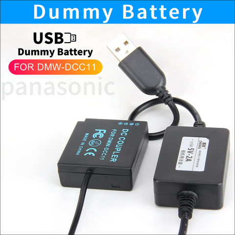 DMW-BLG10 Batterie Factice DMW-DCC11 Coupleur CC Adaptateur secteur pour Panasonic DMC-GF6 GF5 GF3 GX7 GX9 ZS100 LX100 GX80 GX85 caméra ► Photo 1/6