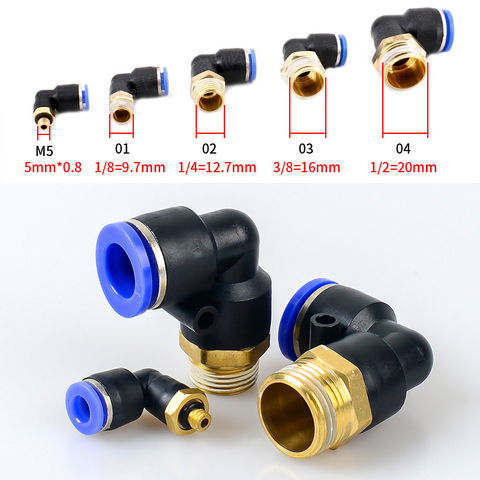 Connecteur pneumatique PL, tuyau de diamètre 4 à 12mm, tube de raccord à filetage pneumatique mâle, diamètre de 1/8 