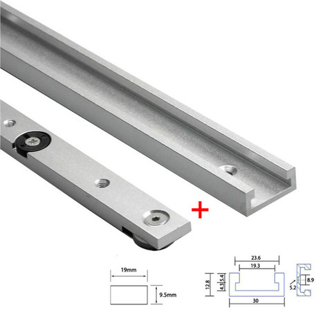 1 ensemble alliage d'aluminium t-pistes fente piste d'onglet et barre d'onglet curseur Table scie à onglets jauge tige outils de travail du bois établi bricolage ► Photo 1/6