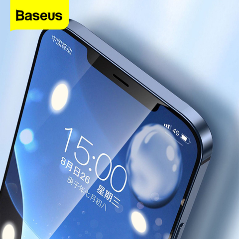 Baseus – protecteur d'écran Anti-lumière bleue, 2 pièces, couverture complète en verre trempé pour iPhone 11 Pro Max 12 ► Photo 1/6