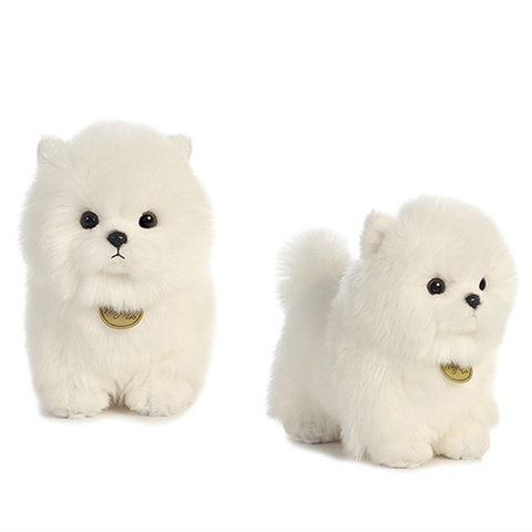 Aurora – peluche pour chien pom, longue peluche poméranie, Bichon Frise, caniche, jouet amusant, Simulation d'animaux de compagnie, cadeau de noël ► Photo 1/5