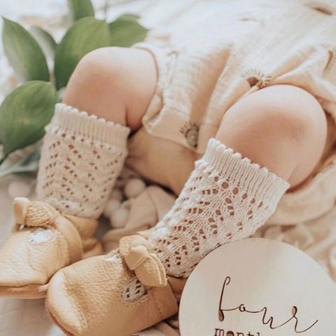 Enfants chaussettes pour filles tricoté coton Long Tube chaussettes genou haut enfant en bas âge princesse chaussettes bébé été évider chaussettes pour bébés ► Photo 1/6