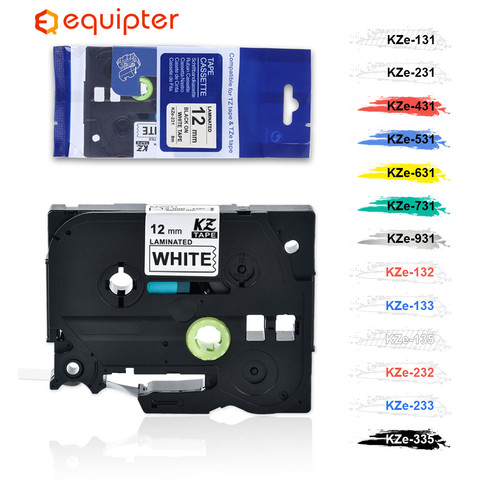 Ruban d'étiquettes pour imprimante Brother P Touch Tze, multicolore, Compatible avec les modèles Tz231, Tze-231, 12 Mm, 231 ► Photo 1/6