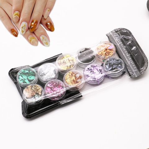 Ongle Art feuille ensemble mince or/argent/papier coloré irrégulière en aluminium ongles pour ongles manucure 3D paillettes Gel vernis à ongles décalcomanies ► Photo 1/6