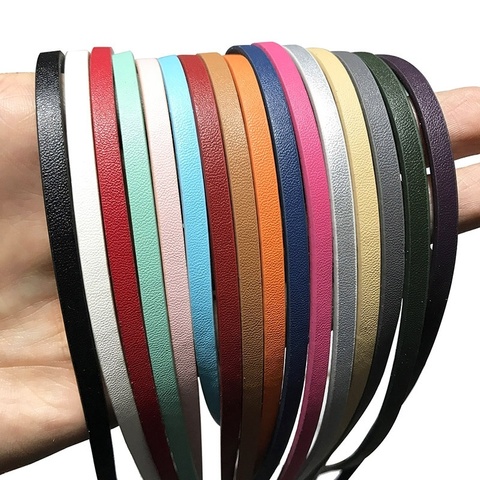 2022 nouveau 5mm plat cordon en cuir synthétique polyuréthane/cuir visage corde/résultats de bijoux accessoires/fabrication de bijoux de mode/Bracelet matériaux ► Photo 1/3