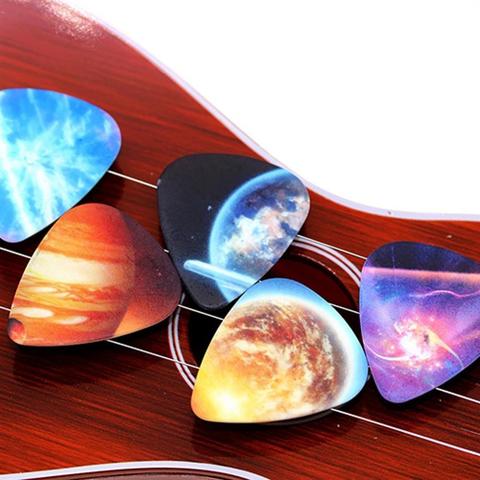 10 pièces accessoires musicaux colorés univers planète guitare médiator mixte plectre Instruments de musique forme de coeur d'amour ► Photo 1/6