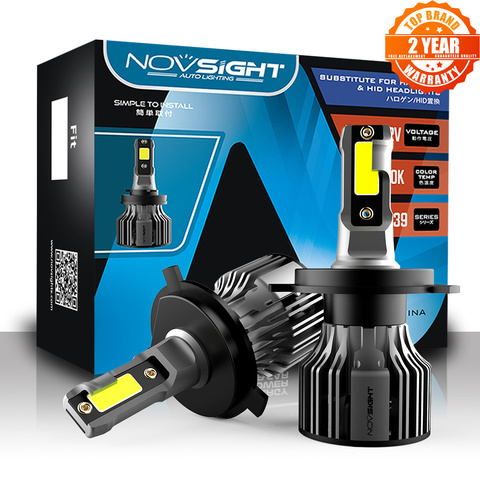 NOVSIGHT Led De Phare De Voiture H4 H1 H3 H7 H11 H8 H9 9005 9006 9007 9012 brouillard Ampoules 72W 10000LM 6000K voiture Phares AUTOMATIQUES ► Photo 1/6