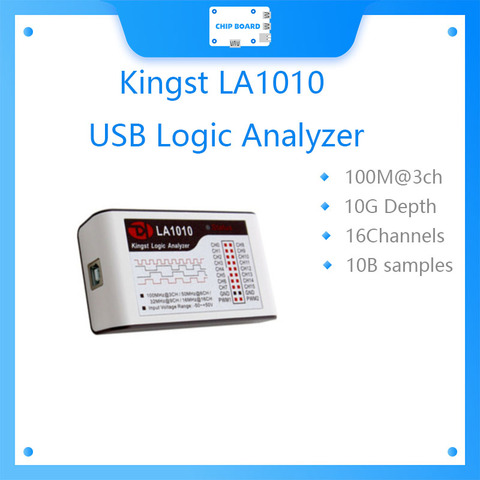 Kingst-analyseur de logique USB LA1010, taux d'échantillonnage max 100M, 16 canaux, échantillons 10B, MCU, bras, outil de débogage FPGA, logiciel anglais ► Photo 1/6