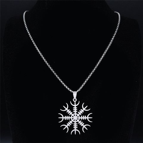 2022 Viking boussole boussole divers en acier inoxydable collier pour hommes/femmes couleur argent chaîne colliers bijoux cadena hombre NX ► Photo 1/6