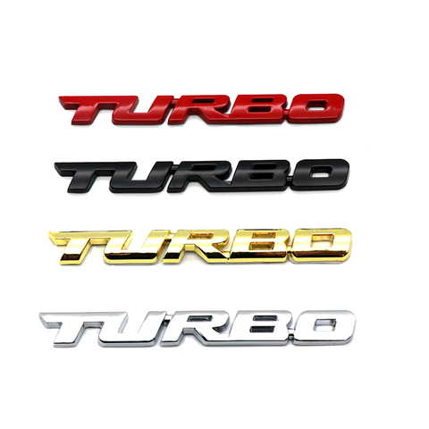 Universel Cool 3D alliage métal lettre Turbo voiture moto emblème Badge autocollant décor voiture carrosserie arrière hayon 3D voiture autocollant ► Photo 1/6
