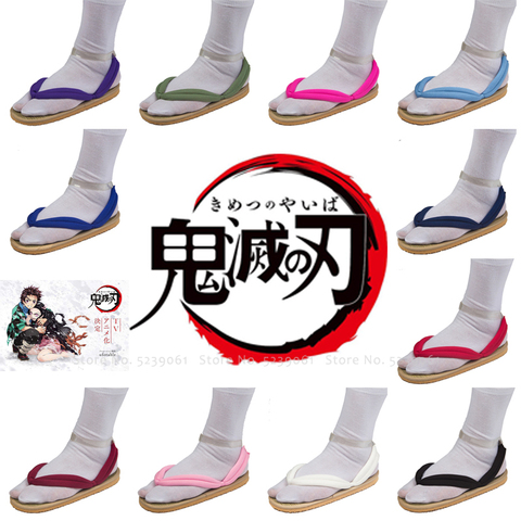 Adulte enfants démon Slayer Kimetsu No Yaiba Anime Cosplay chaussures Kamado Tanjirou Nezuko sandale Geta sabots Agatsuma Zenitsu bascule ► Photo 1/6