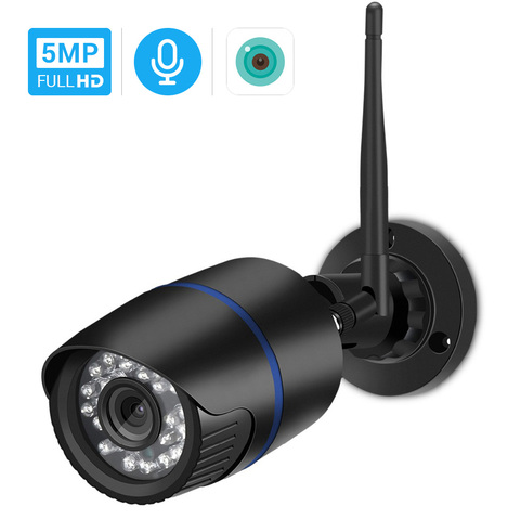 Hamrolte-caméra de surveillance Bullet extérieure IP Wifi 5MP, étanche, sans fil, avec enregistrement Audio IE, navigateur internet Xmeye Cloud RTSP iCSee ► Photo 1/6