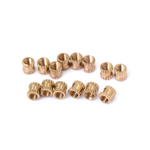 Écrou fileté en laiton M3 * 4*4 MM Inserts en cuivre écrou d'injection pièces intégrées écrou moleté en cuivre 200 pcs/lot ► Photo 1/6