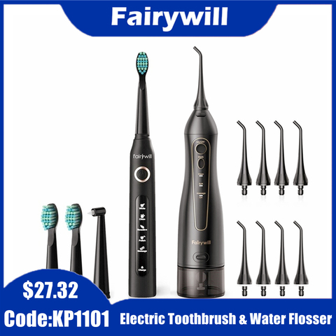 Fairywill – irrigateur buccal Portable de 300ml, hydropulseur à Jet pour les dents, Rechargeable par USB, nettoyeur de dents, 3 Modes ► Photo 1/6