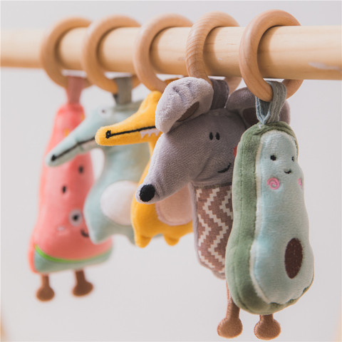 Hochets en bois pour bébé, pendentif Mobile, jouets pour bébé, cadre de Fitness, pendentif, accessoires de poussette, jouet pour bébé, dessin animé, 1 pièce ► Photo 1/6