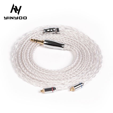 Yinyoo – câble plaqué argent, 16 cœurs, haute pureté, 2.5/3.5/4.4MM, avec MMCX/2PIN/QDC/TFZ BLON BL-01 BL-03 TINHIFI T2 T2 plus KZ DQ6 ► Photo 1/6