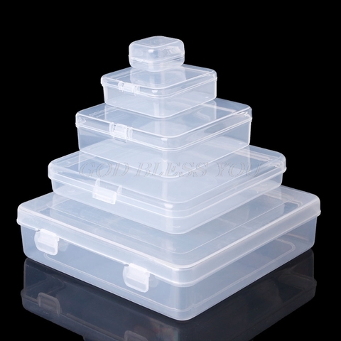 Carré en plastique Transparent boîte de rangement bijoux perles conteneur outils de pêche accessoires boîte petits articles divers organisateur Case ► Photo 1/6