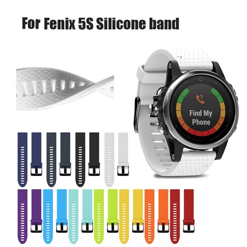 Bande de Silicone souple de largeur 20mm pour bracelet de montre Garmin Fenix 5 S bracelet de montre à dégagement rapide pour bracelet Garmin Fenix 5 S Plus à ajustement rapide ► Photo 1/6