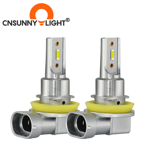 CNSUNNYLIGHT H11 9005/HB3 9006/HB4 feux de brouillard à LED pour voiture Phare Ampoule 2400Lm 6000 K Blanc 3000 K Jaune H9 H8 H16 Avant Automatique de Brouillard ► Photo 1/6