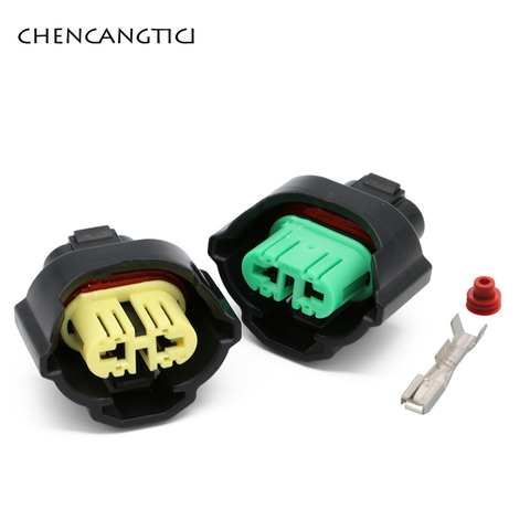 2 ensembles 2 broches manière Auto étanche fil connecteur voiture brouillard lampes prise H11 H9 M6 femelle prise pour Toyota Mazda 6189-0935 ► Photo 1/5