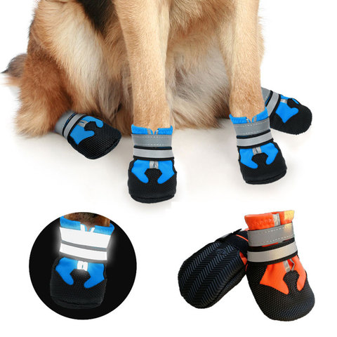 Chaussures imperméables antidérapantes pour chiens, moyenne et grande taille, couvre-chaussettes à semelles souples, bottes d'extérieur pour chiens ► Photo 1/6