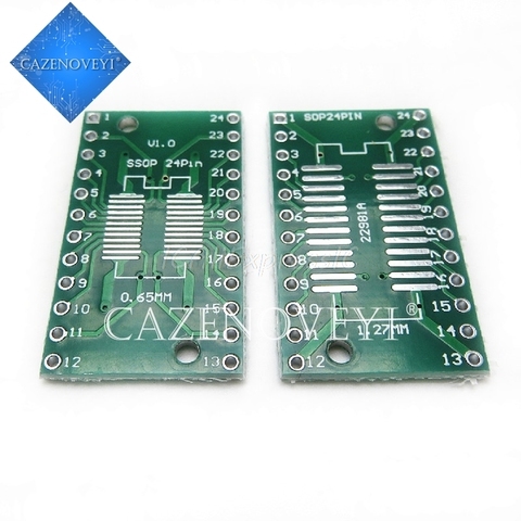 Carte de conversion de PCB, lot de 10 pièces, SOP24 SSOP24 TSSOP24 à DIP24 PCB Pinboard SMD à DIP 0.65mm/1.27mm à 2.54mm DIP Pin Pitch PCB Board ► Photo 1/1