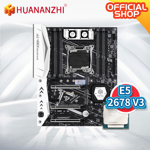 HUANANZHI X99 TF X99 carte mère Intel avec XEON E5 2678 V3 DDR3 DDR4 RECC kit de mémoire combo ensemble NVME SATA 3.0 USB3.0 ATX serveur ► Photo 1/3