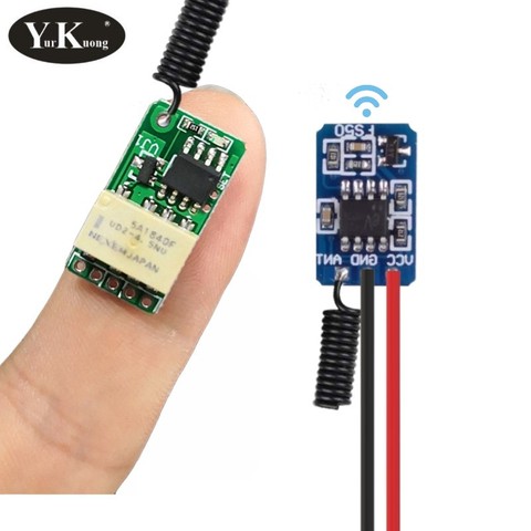 Carte PCB à distance RF 1527 433.92MHZ, mise sous tension, transmetteur de Signal pour système d'alarme, faible consommation d'énergie, Mini relais de Contact récepteur ► Photo 1/6