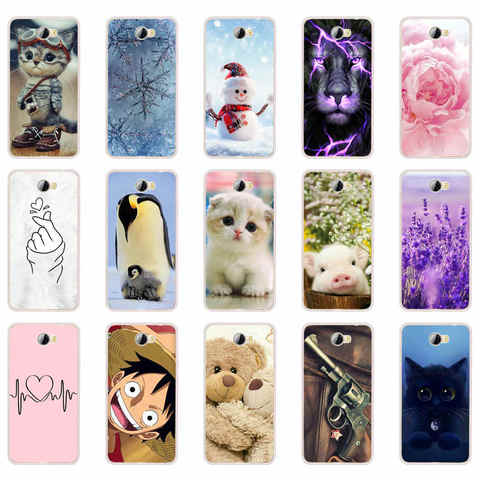 Coque de protection antichoc en Silicone TPU, souple, pour Huawei Y5 II Y5 2 russie Honor 5A LYO-L21, chat et fleur ► Photo 1/6