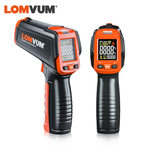 LOMVUM – thermomètre numérique à infrarouge sans Contact, pistolet de température Laser à main IR, écran LCD coloré, alarme 50-580C ► Photo 1/6
