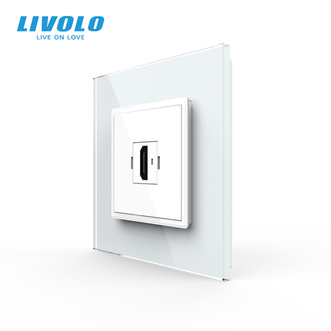 Livolo – prise HDMI murale standard britannique, prises HDMI à faible courant, panneau en verre de cristal, nouveau Style, choix de 3 couleurs ► Photo 1/6