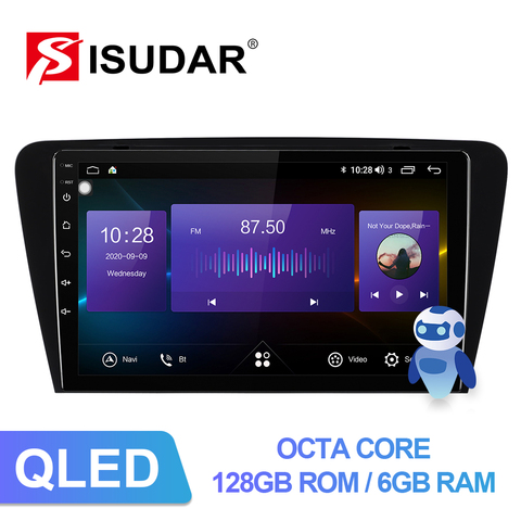 ISUDAR V72 4G Android 10 autoradio pour Skoda Octavia 2014 2015 2016 2017 GPS CANBUS voiture lecteur multimédia RAM 6GB 4G DSP no 2din ► Photo 1/6