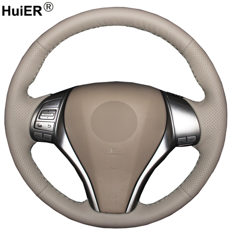 Housse de volant de voiture Beige, couture manuelle, pour Nissan Teana 2013-2022 Altima 2013-2022, Rogue 2014-2016, Qashqai x-trail 2014-2017 ► Photo 1/6