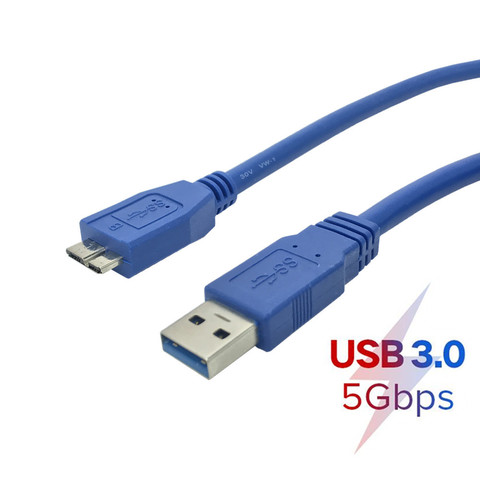 Câble de données Micro B vers USB 0.3, cordon de données pour disque dur externe HDD, 0.6M, 1.5M, 1M, 3.0 M, 3M, 5M, pour Samsung S5 Note3 ► Photo 1/2