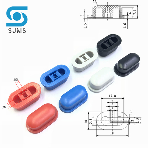 20 capuchons de commutateur à bouton-poussoir Tactile A05, 3x2mm, 18x10x7mm, s'applique à 5.8x5.8 7x7 8x8 8.5x8.5mm, autobloquant ► Photo 1/6