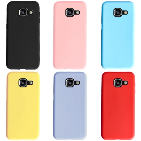 Pour Samsung Galaxy A5 2016 Coque de téléphone couleur bonbon couvercle de boitier en silicone pare-chocs arrière sur sFor Coque Samsung A5 A 5 2016 etuis Funda ► Photo 1/6