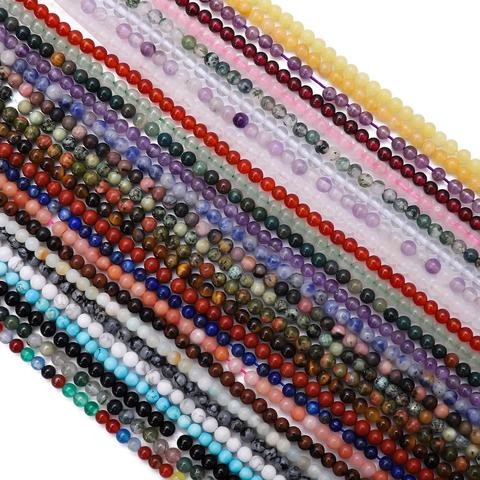 115 pièces perles de pierre naturelle 3-3.5mm améthyste pourpre oeil de tigre perles de gemme en vrac pour la fabrication de bijoux perles Bracelet à bricoler soi-même collier ► Photo 1/6