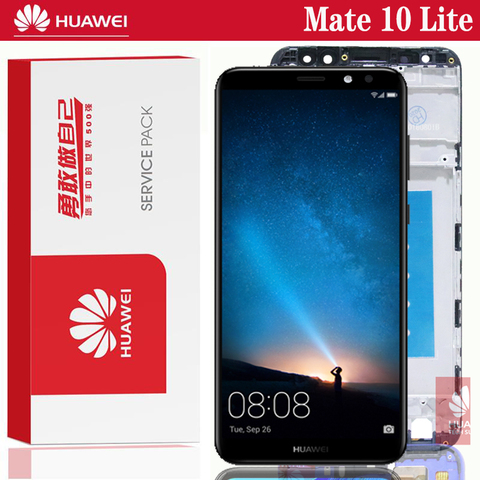 Original 5.9 ''affichage avec cadre pour Huawei Mate 10 Lite LCD écran tactile numériseur assemblée Nova 2i RNE-L21 pièces de réparation ► Photo 1/6