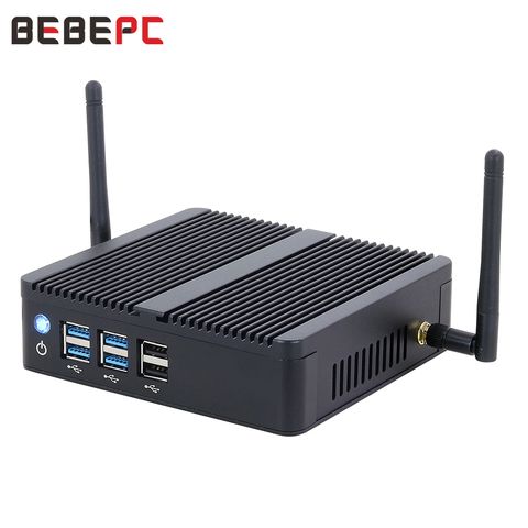BEBEPC – Mini PC Windows 10, Intel Core i3-4005u/i5-5300u/4200Y, HTPC, ordinateur de bureau, HTPC, Fanless, avec wi-fi, HDMI, DDR3L, 8x USB ► Photo 1/6