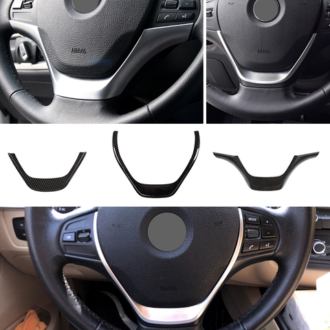 Garniture de cadre de panneau de volant intérieur de voiture, Texture en Fiber de carbone pour BMW série 3 F30 F32 F34 2013 2014 2015 ► Photo 1/5
