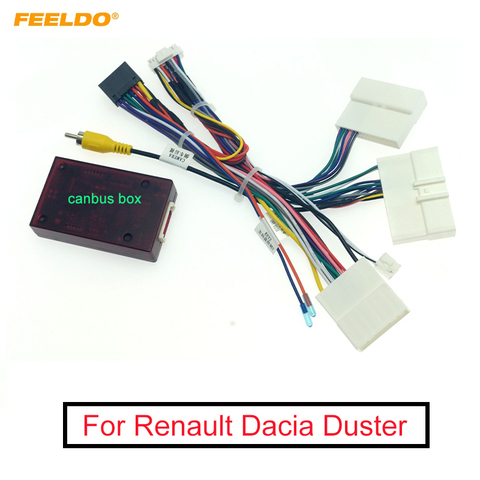 FEELDO voiture Android stéréo 16PIN puissance câblage câble adaptateur avec boîte CANbus pour Renault Dacia Duster /Arkana /XM3 ► Photo 1/6