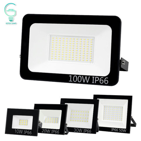 Projecteur LED imperméable conforme à la norme IP65, éclairage professionnel d'extérieur, 10/20/30/50/220 W, 240/100 V ► Photo 1/6