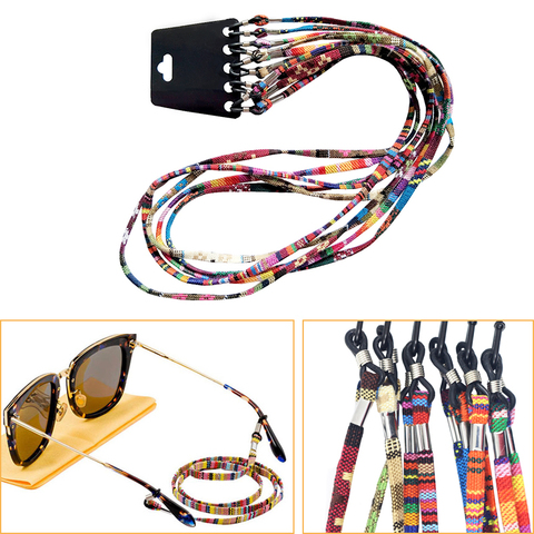 Lunettes de soleil multicolores 5 pièces | Sangle de cou, lunettes de lunettes, String porte-lanière pour lunettes de lecture, lunettes de lunettes, lunettes ► Photo 1/6